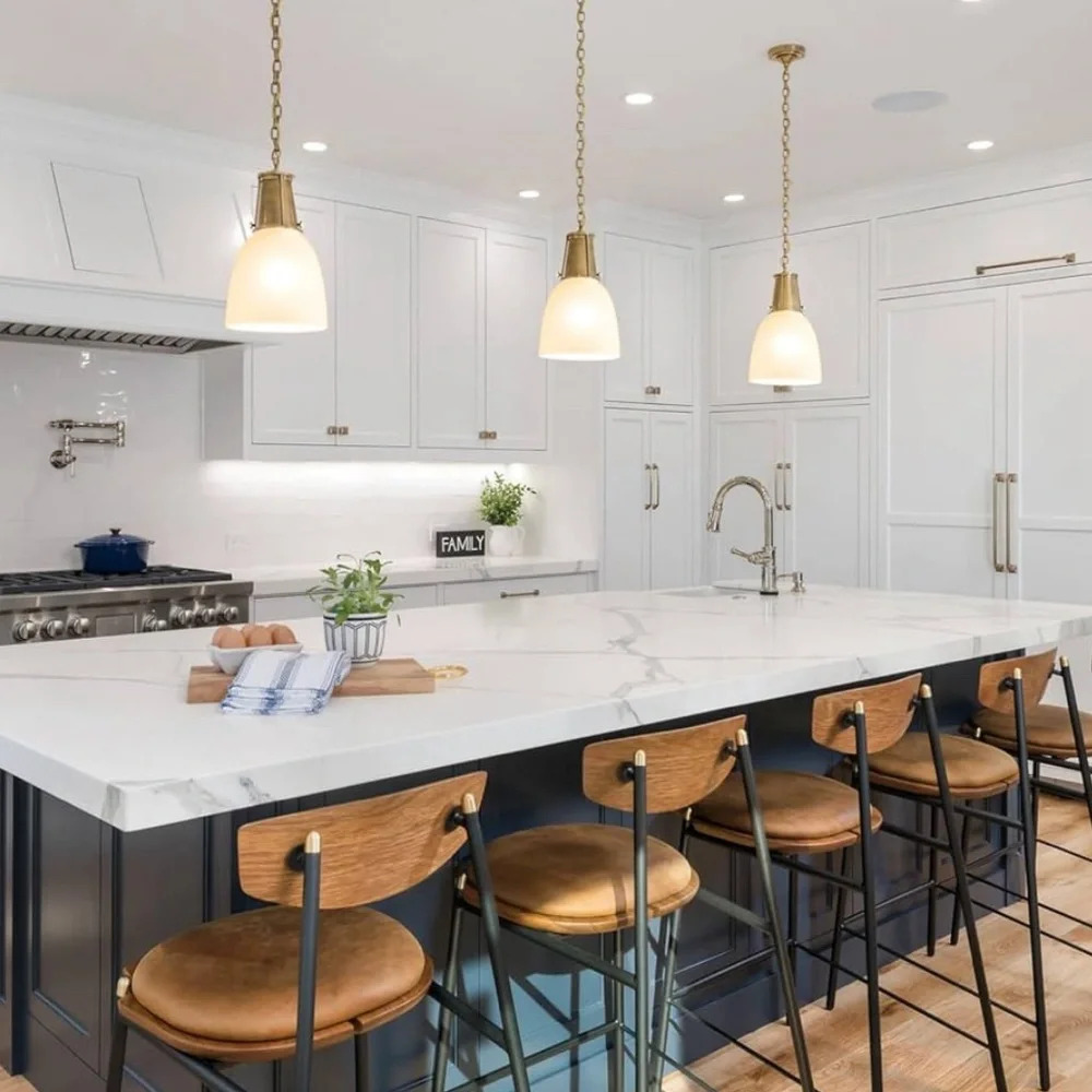 White Frosted Bell-Shaped Glass Lampshade - Picture 3 of 4